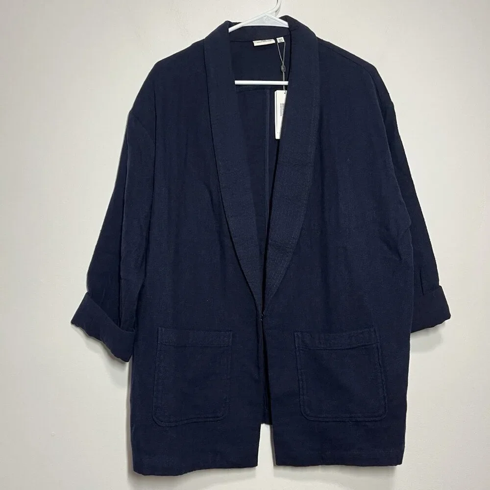AG Adriano Goldschmied NWT Maura Oversized Navy Blue Blazer Jacket Size‎ XS/S
